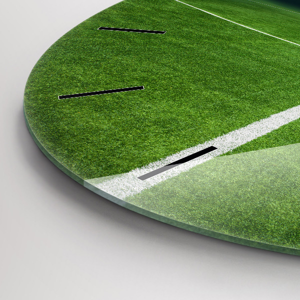Round glass clock Football pitch
