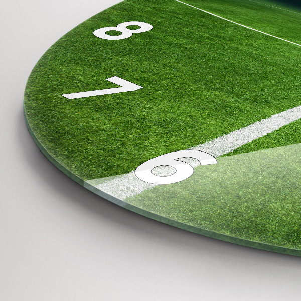 Round glass clock Football pitch