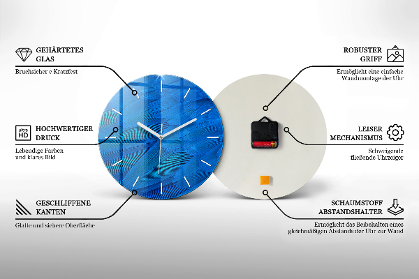 Round glass clock The inscription Travel