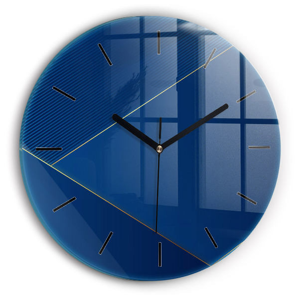 Round glass clock Decorative abstraction