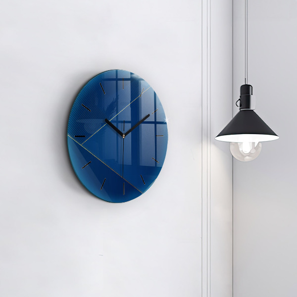 Round glass clock Decorative abstraction
