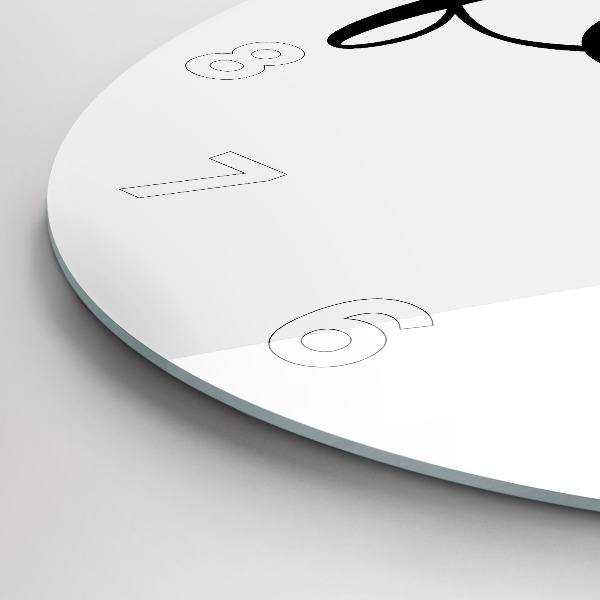 Round glass clock Family inscription and heart