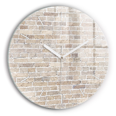 Round glass clock Brick wall