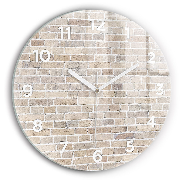 Round glass clock Brick wall