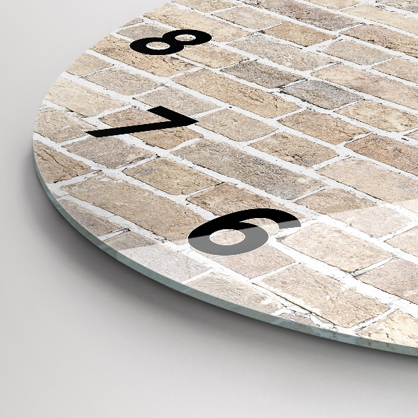 Round glass clock Brick wall