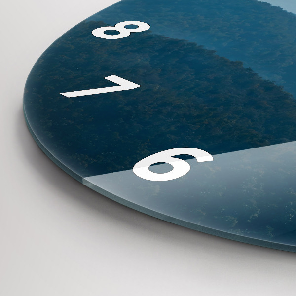 Round glass clock Abstract Mountain Landscape