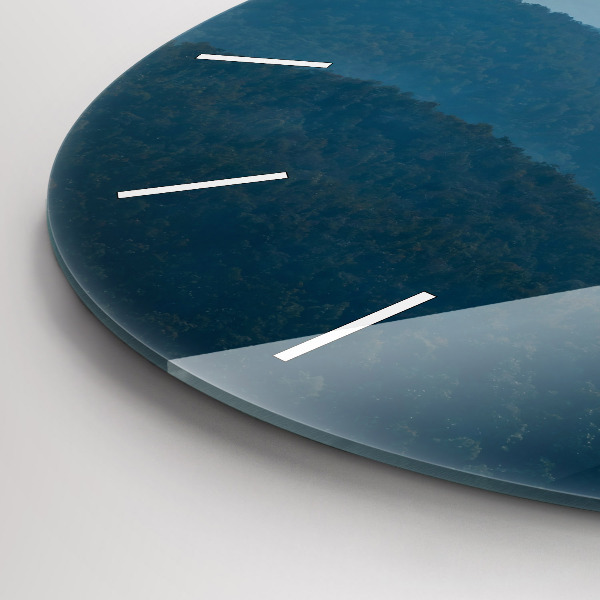 Round glass clock Abstract Mountain Landscape