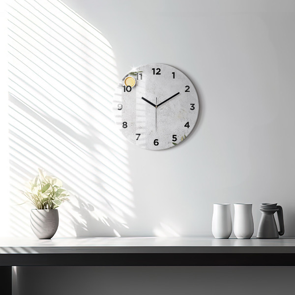 Round glass clock Minimalist olives