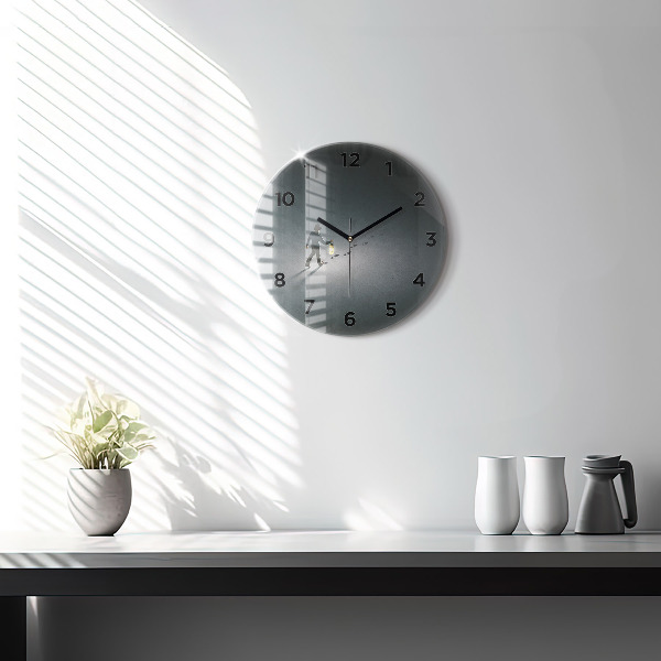 Round glass clock Wanderer in the Dark