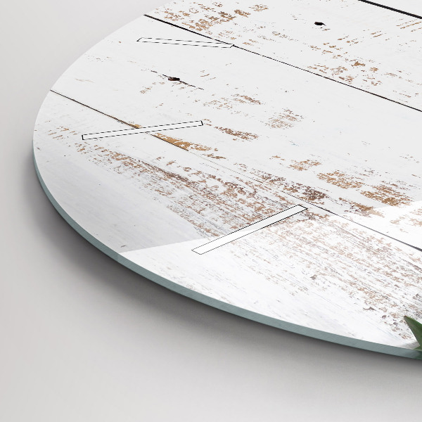 Round glass clock Light wooden boards