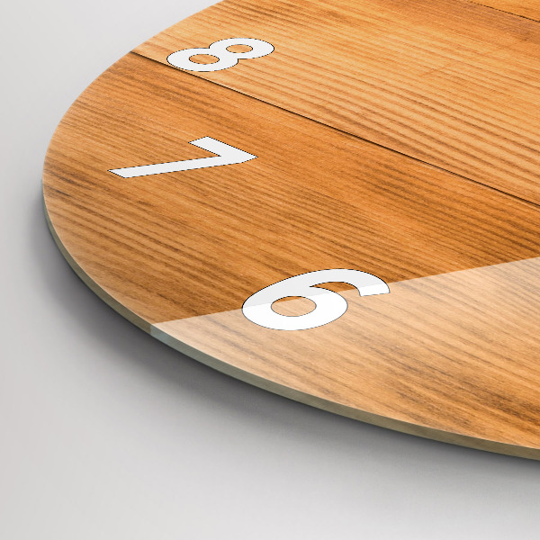 Round glass clock Wooden boards