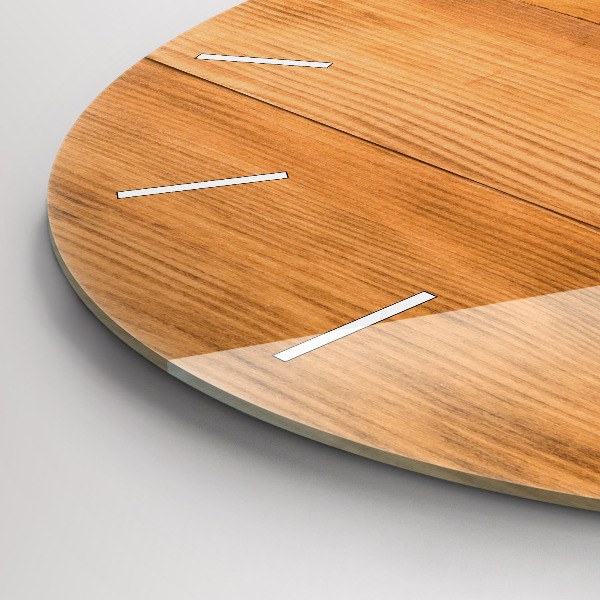 Round glass clock Wooden boards
