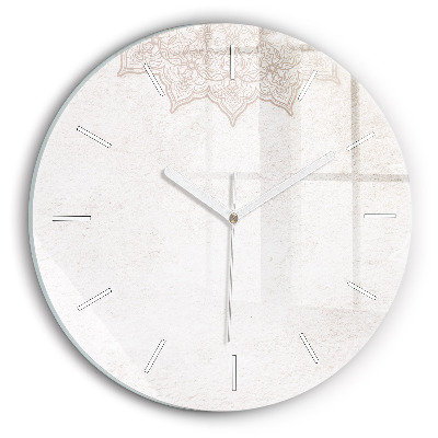 Round glass clock Decorative pattern