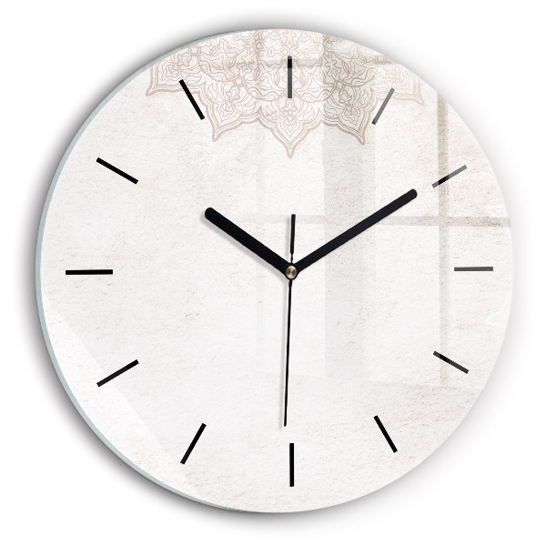 Round glass clock Decorative pattern