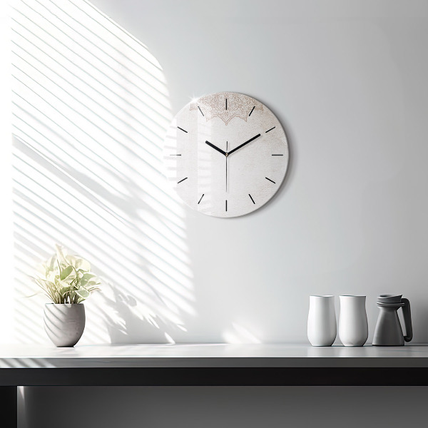 Round glass clock Decorative pattern