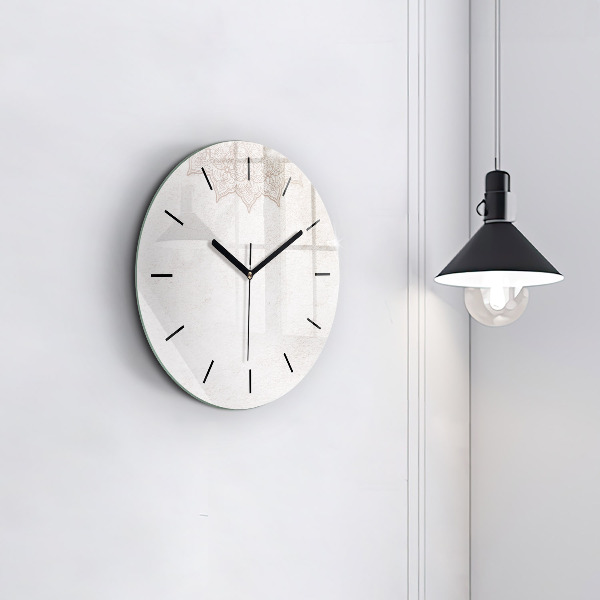 Round glass clock Decorative pattern