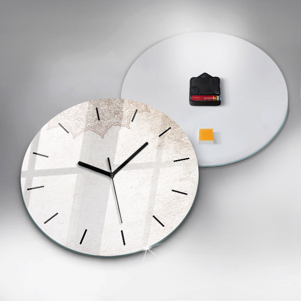 Round glass clock Decorative pattern