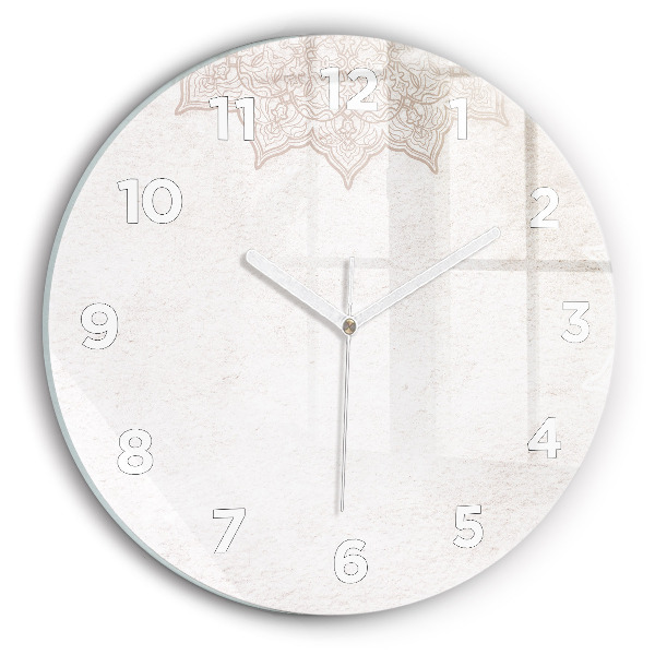 Round glass clock Decorative pattern