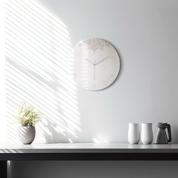 Round glass clock Decorative pattern