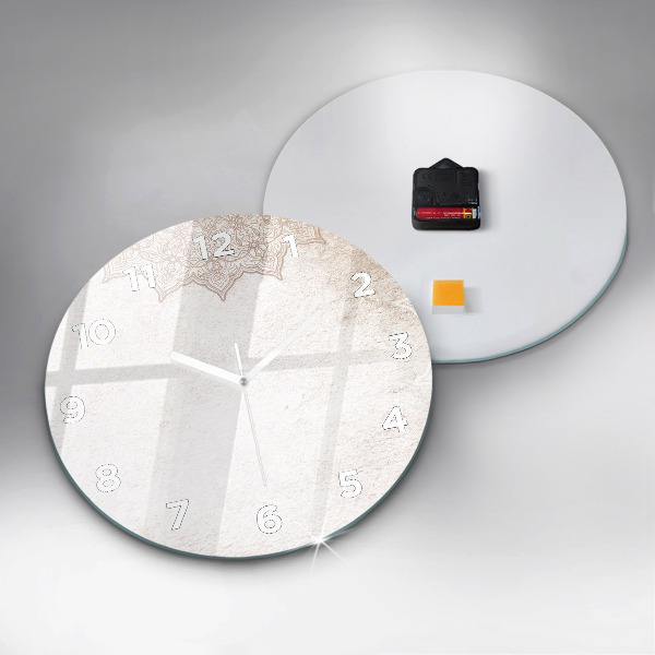 Round glass clock Decorative pattern