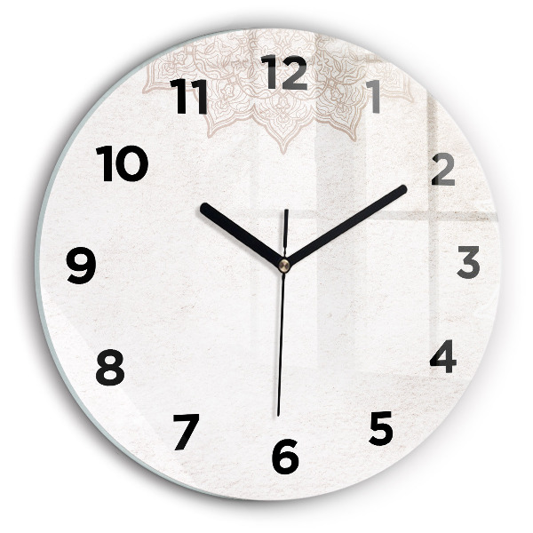 Round glass clock Decorative pattern