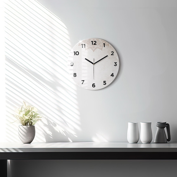 Round glass clock Decorative pattern