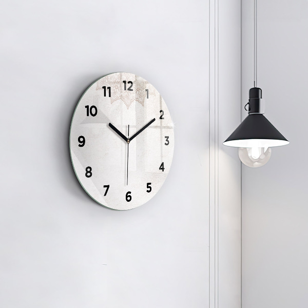 Round glass clock Decorative pattern