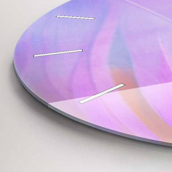 Round glass clock Colorful feathers