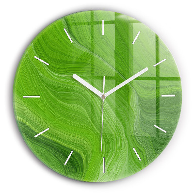 Round glass clock Modern waves