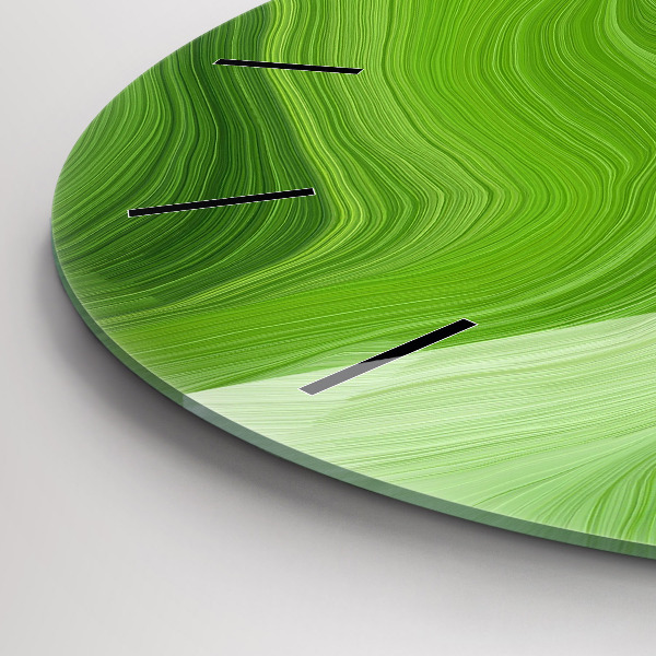 Round glass clock Modern waves