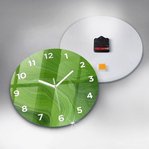 Round glass clock Modern waves