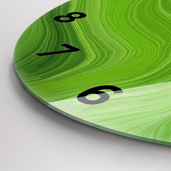 Round glass clock Modern waves