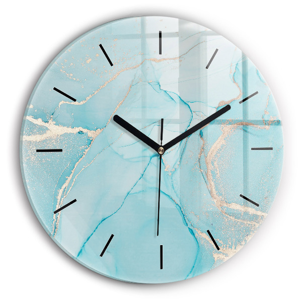Round glass clock Decorative marble