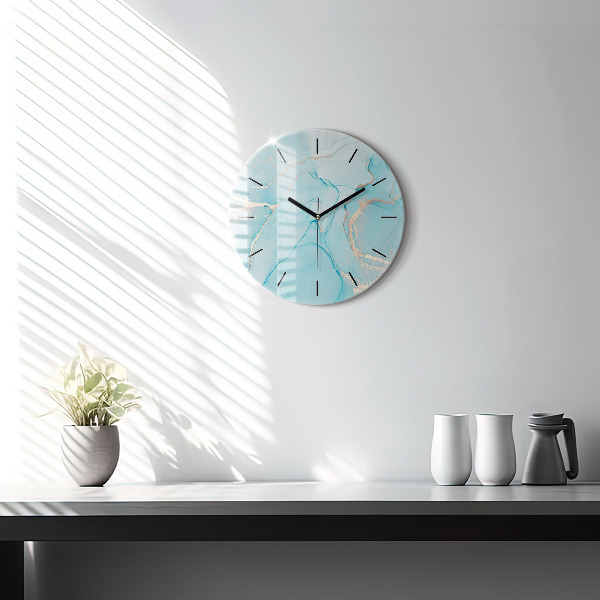 Round glass clock Decorative marble