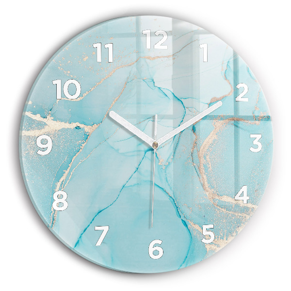 Round glass clock Decorative marble