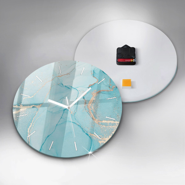 Round glass clock Decorative marble