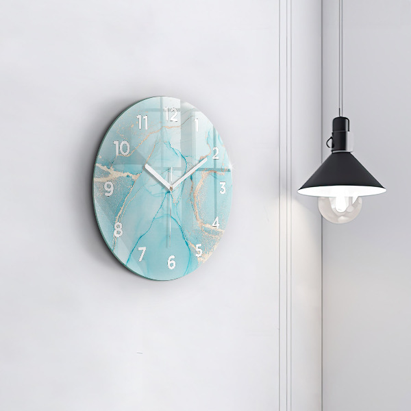 Round glass clock Decorative marble