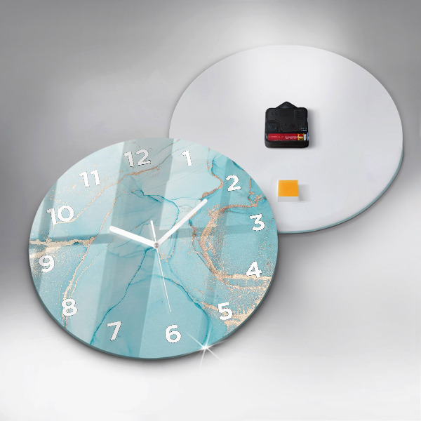Round glass clock Decorative marble