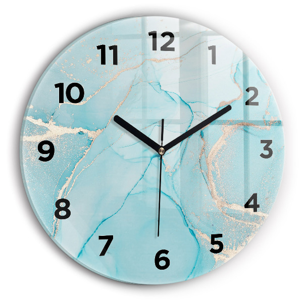 Round glass clock Decorative marble