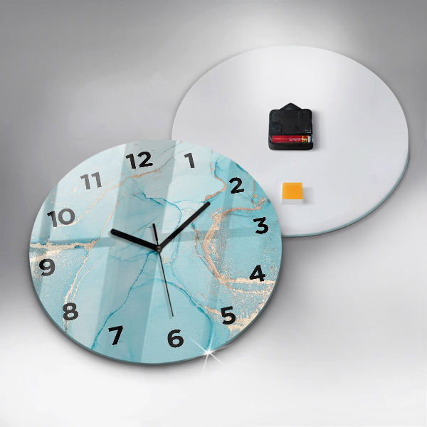 Round glass clock Decorative marble