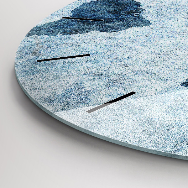 Round glass clock Painted world map