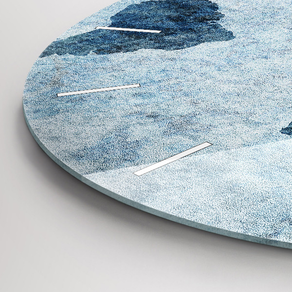 Round glass clock Painted world map