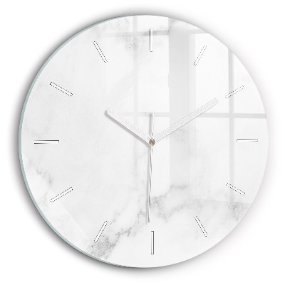Round glass clock Elegant marble