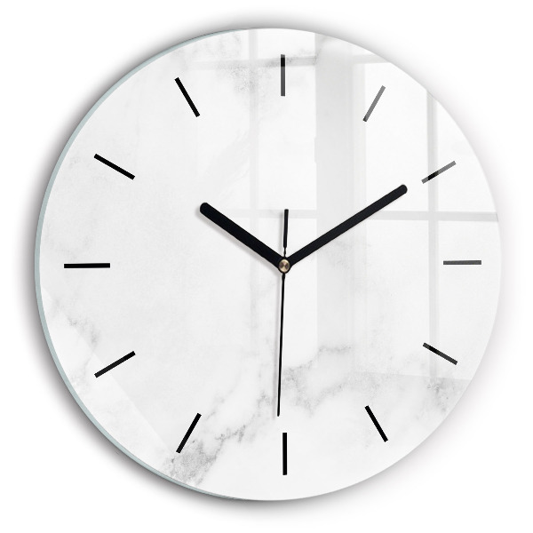Round glass clock Elegant marble