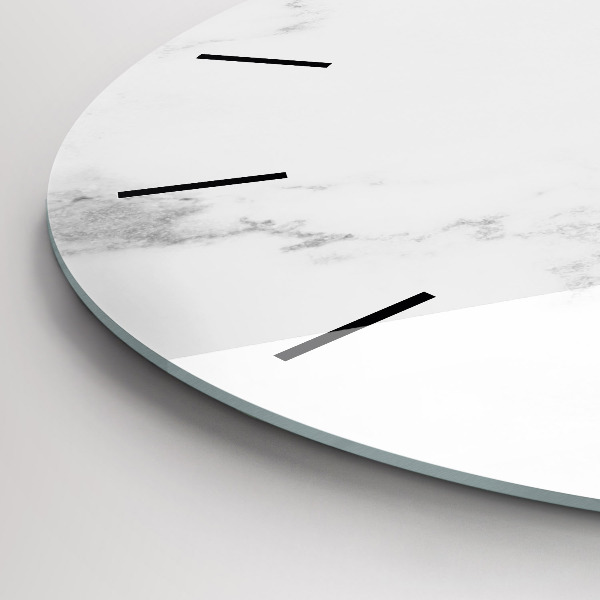 Round glass clock Elegant marble