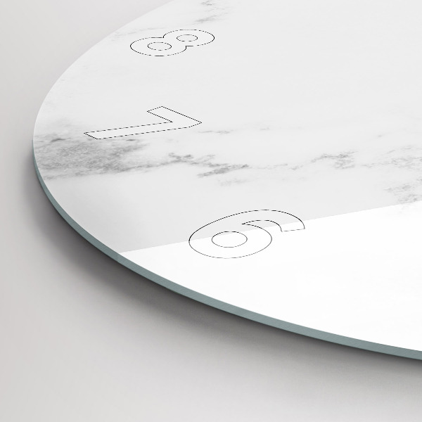 Round glass clock Elegant marble