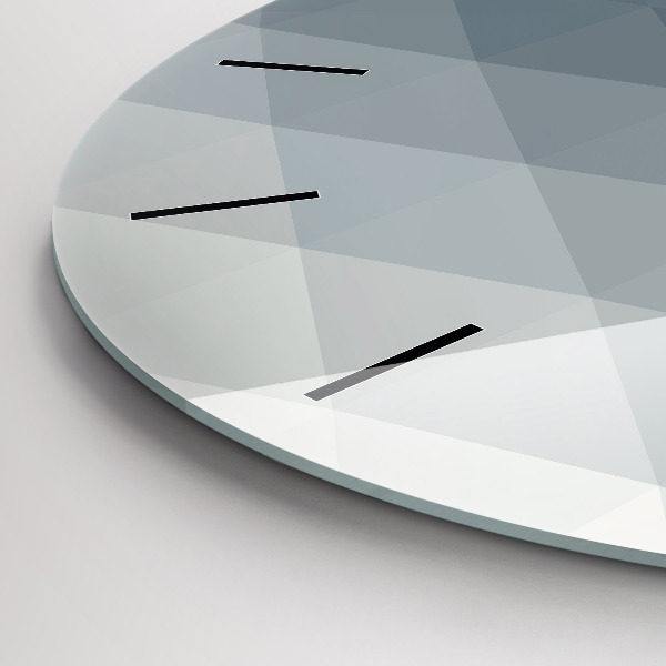 Round glass clock Gray abstraction