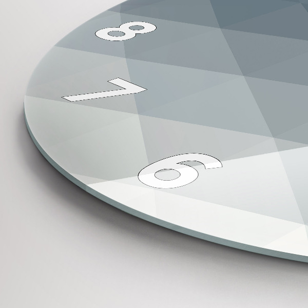 Round glass clock Gray abstraction