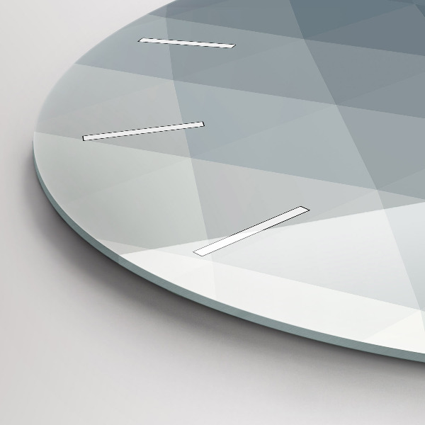 Round glass clock Gray abstraction