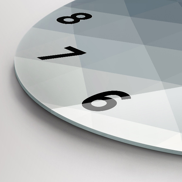 Round glass clock Gray abstraction